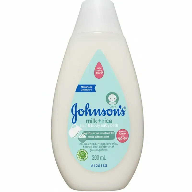Gel de Baño Johnson para Piel Sensible de Bebe 200 ml Milk Rice