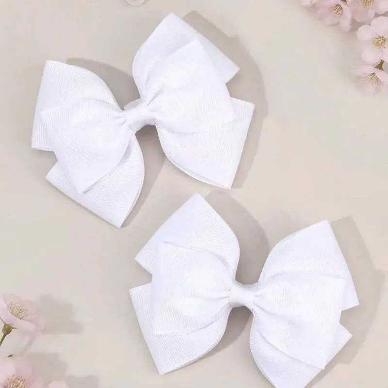 Hebillas para el Cabello con Lazo Blancas