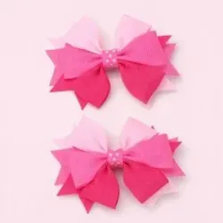 Hebillas para el Cabello con Lazo Rosa