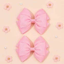 Hebillas para el Cabello con Lazo Rosa