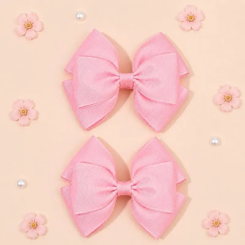 Hebillas para el Cabello con Lazo Rosa