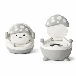 Inodoro Infantil Gris y Blanco de Setas