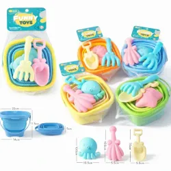 Juguete de Playa -Cubo Plegable con sus Accesorios para Bebés
