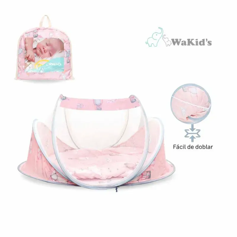 Mosquitero Plegable Rosado para Bebés