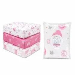 Sábana de Algodón Ajustable para Cuna de Bebé