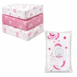 Sábana de Algodon Ajustable para Cuna de Bebe.