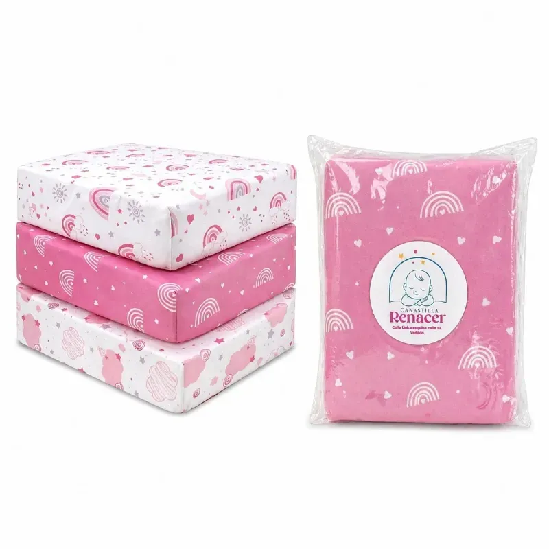 Sábana de Algodón Ajustable para Cuna de Bebe.