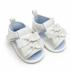Sandalias Blancas con Moños para Bebé