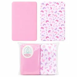 Set 2 Sábanas de Algodón Ajustable para Cuna de Bebe.