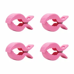 Set de 2 Pinzas Color Negro- rosa -Blaco para Coche de Bebés.