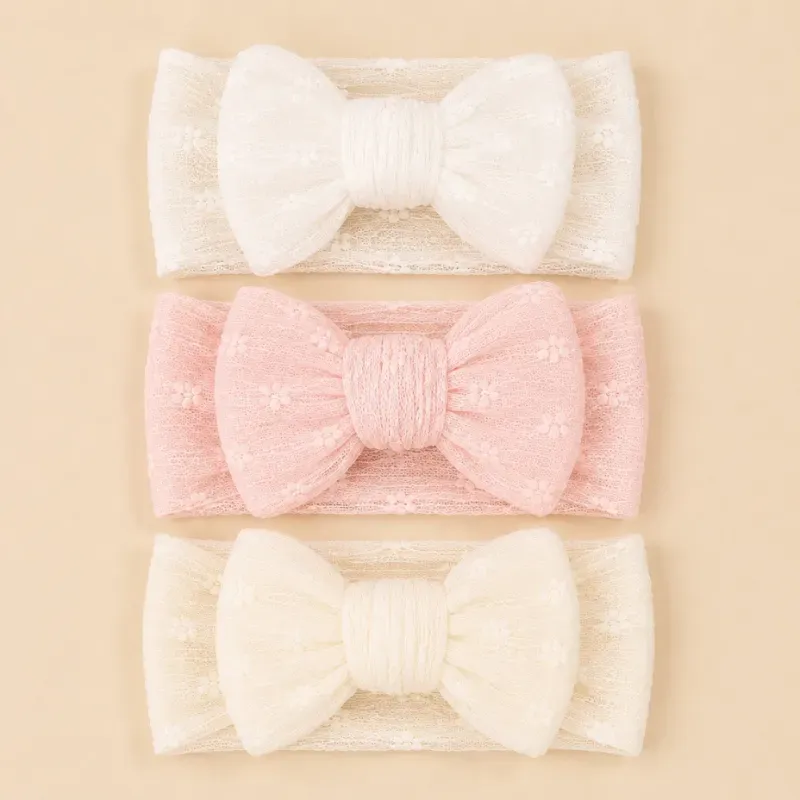 Set de 3 Cintas Para Bebés con Lazos