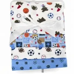Set de 4 Pañales de Algodón para Cuna