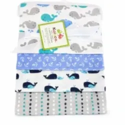 Set de 4 Pañales de Algodón para Cuna