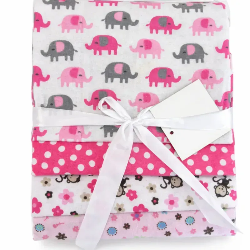 Set de 4 Pañales de Algodón para Cuna Rosadas