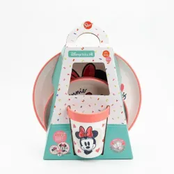 Set de Alimentacion con Platos y Vaso de Minnie Mouse