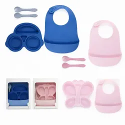 Set de Alimentacion de Silicona para Bebés