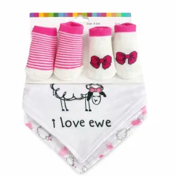 Set de Baberos con Medias para Niñas