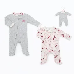 Set de Bodys Enterizos con Estampado de Mariposas para Bebé