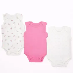 Set de Bodys Infantiles sin Mangas con Estampados Simples