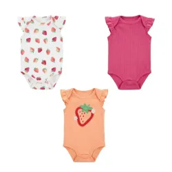 Set de Bodys Rosados con Fresa