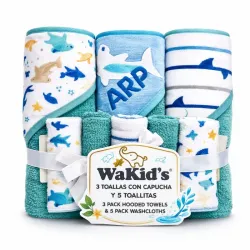 Set de Toallas + 5 Toallitas para Bebés