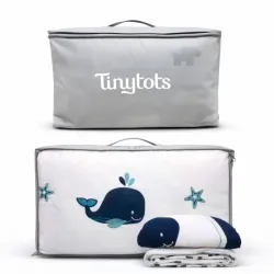 Set para Cuna de Ballena(Edredón,Sábanas,Almohada y Protector de cuna)