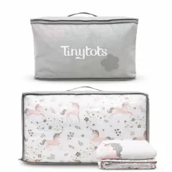 Set para Cuna de Unicornios(Edredón,Sábanas,Almohada y Protector de cuna)