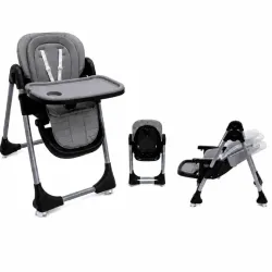 Silla de Comer Ajustable con Respaldo Reclinable Gris
