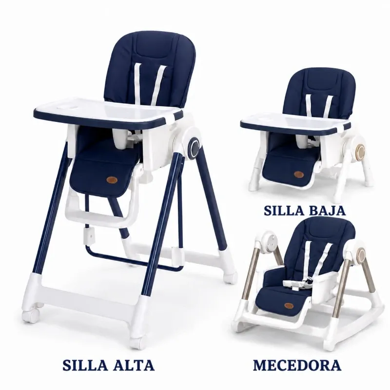 Silla de Comer Plegable 3 en 1 Mecedora