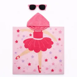 Toalla Rosa con Capucha y Gafas