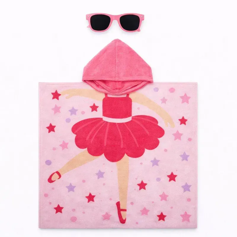 Toalla Rosa con Capucha y Gafas