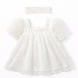 Vestido para Bautizo con Bordado Floral