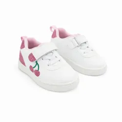 Zapatillas Blancas con Cereza para Bebé