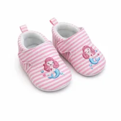 Zapatillas Rosadas con Sirena para Bebé