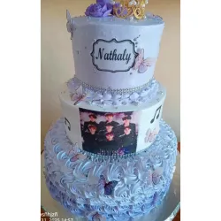 CAKE PARA BODA O 15 AÑOS DE MERENGUE 