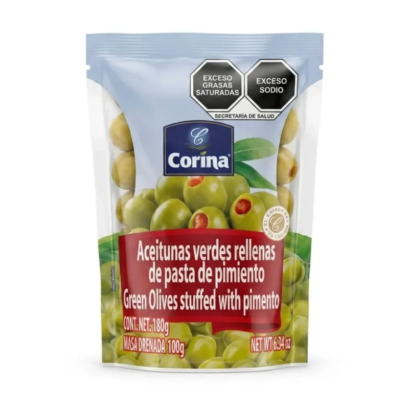 Aceitunas Verdes Rellenas de pasta de Pimiento 180g