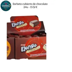 Sorbeto cubierto de chocolate 24u