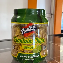 Chips de plátano verde con limón