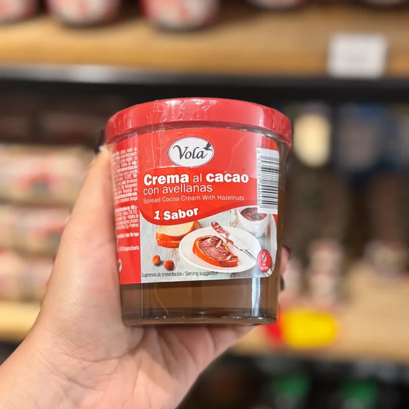 Crema de caco y avellana