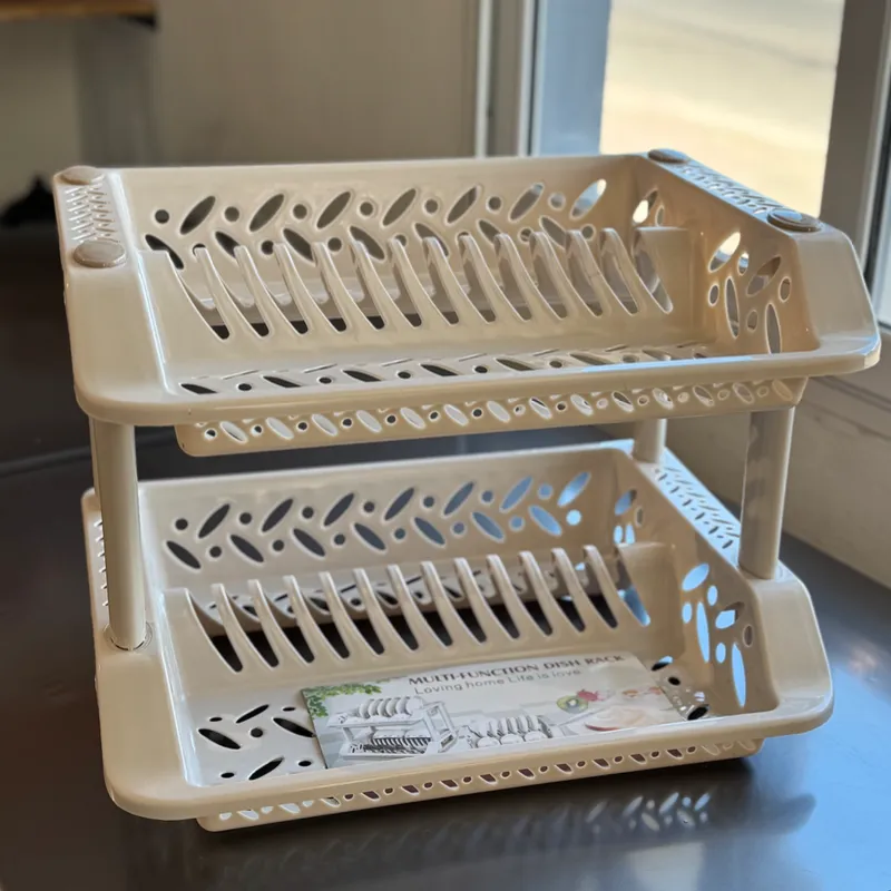 Escurridor de platos de dos pisos 
