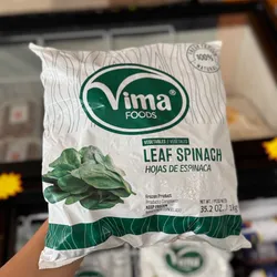 Hojas de espinaca congeladas 