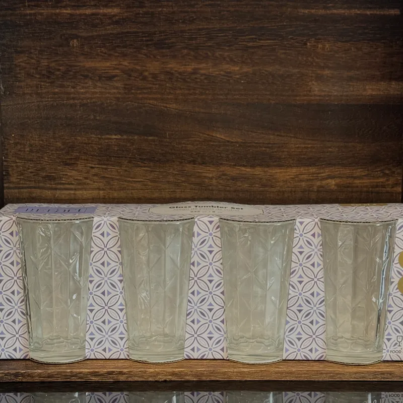 Juego de vasos de cristal 4 piezas con textura 