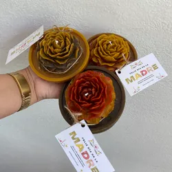 Flor con base de cera de abejas 🐝