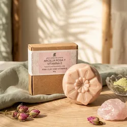 Jabón de Arcilla Rosa y Vitamina E🌹 