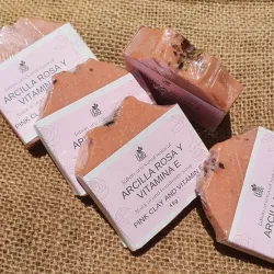Jabón mini de Arcilla rosa y Vitamina E 🌷