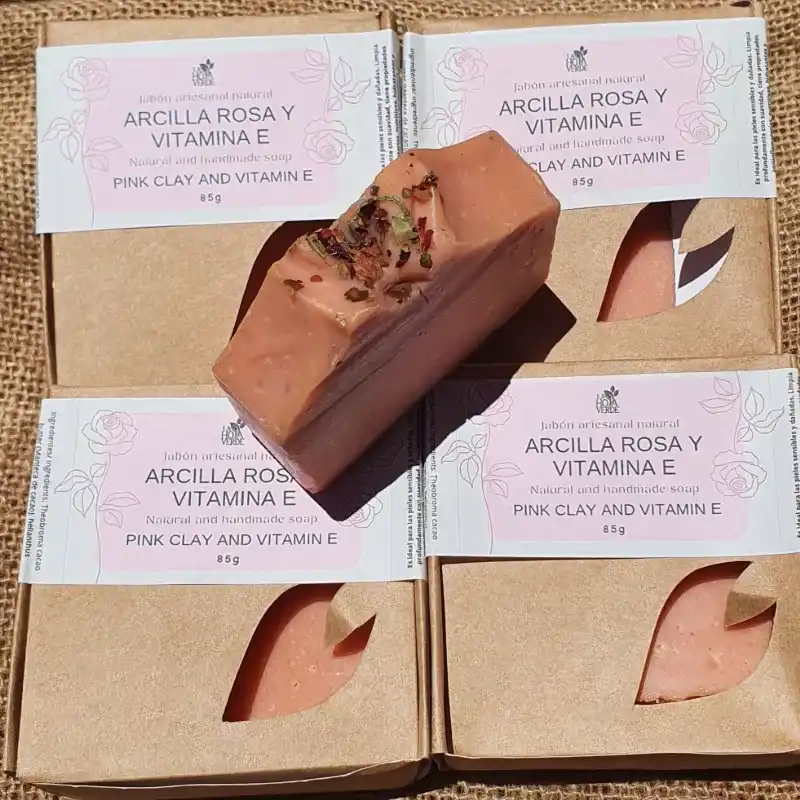 Jabón de Arcilla Rosa y Vitamina E🌹 