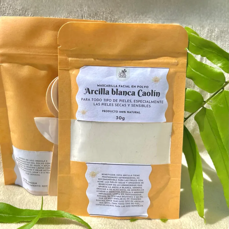 Mascarilla en polvo de Arcilla blanca 🌻