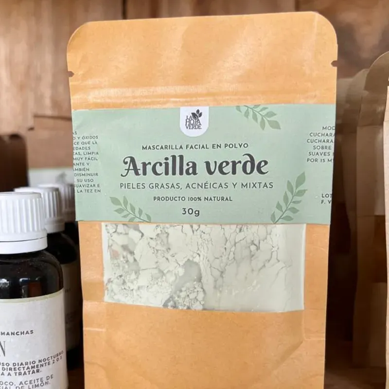 Mascarilla en polvo de Arcilla verde 🍃