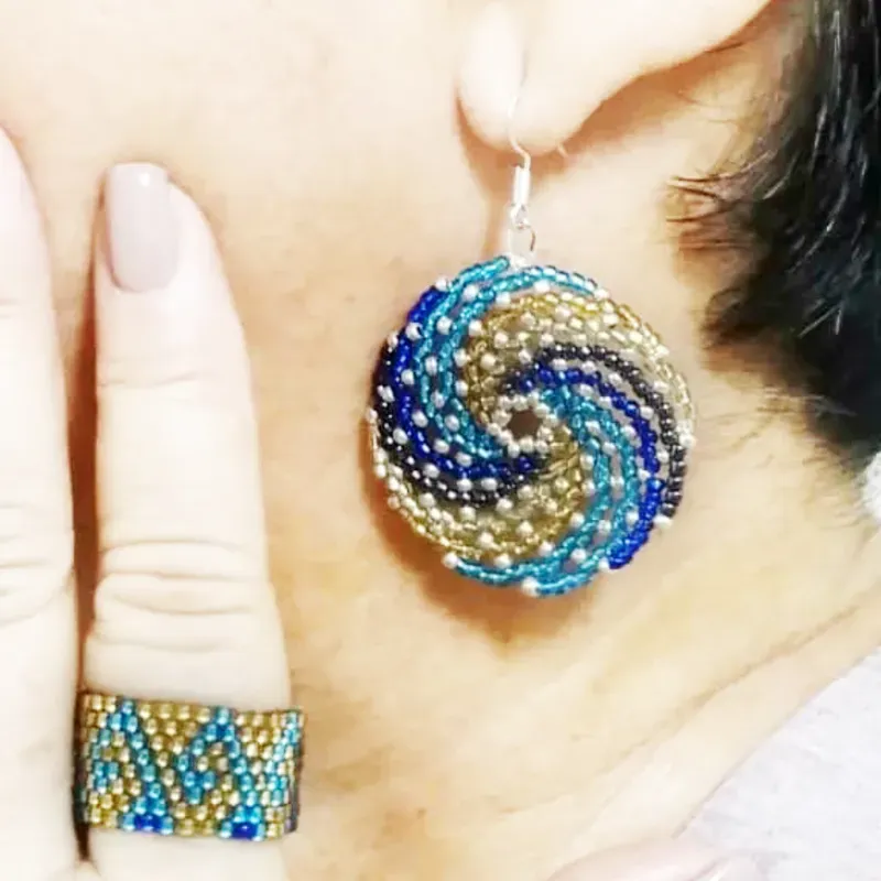 Conjunto espiral azul 