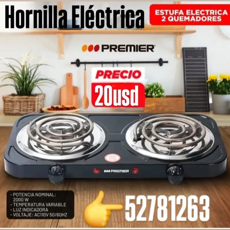 Cocina Eléctrica 2 Hornillas